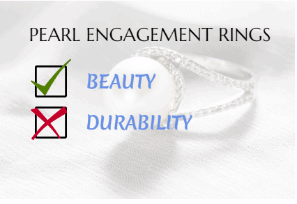 pearl engagement rings, beautiful but not durable