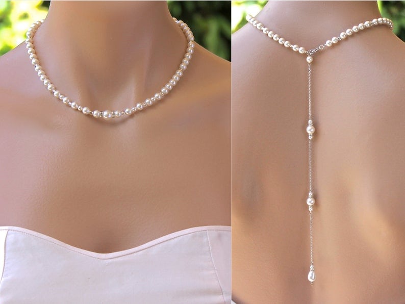 Pearl choker backdrop necklace