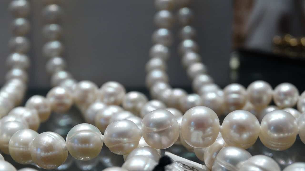 white pearl strands