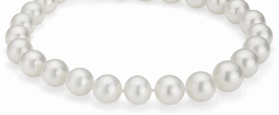 White pearl necklace with silver overtone