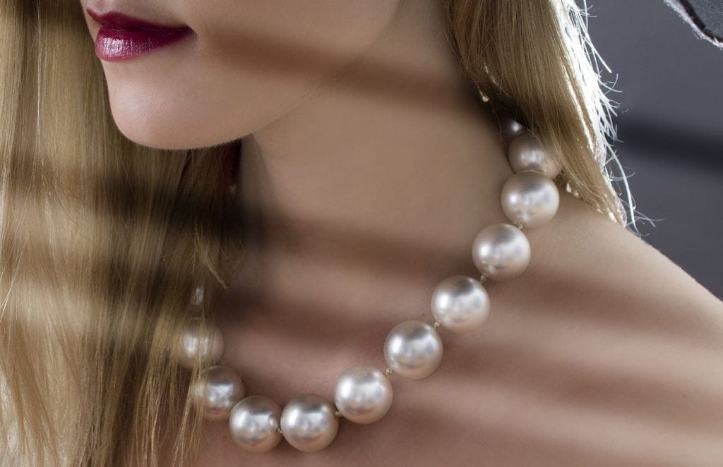 AAA 16MM WHITE SOUTH SEA SHELL PEARL NECKLACE 18'' Wedding Gift Women Chic Real