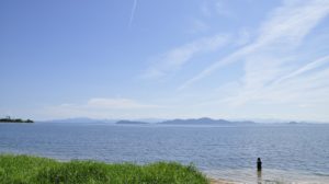 Lake biwa in Japan where biwa pearls come from