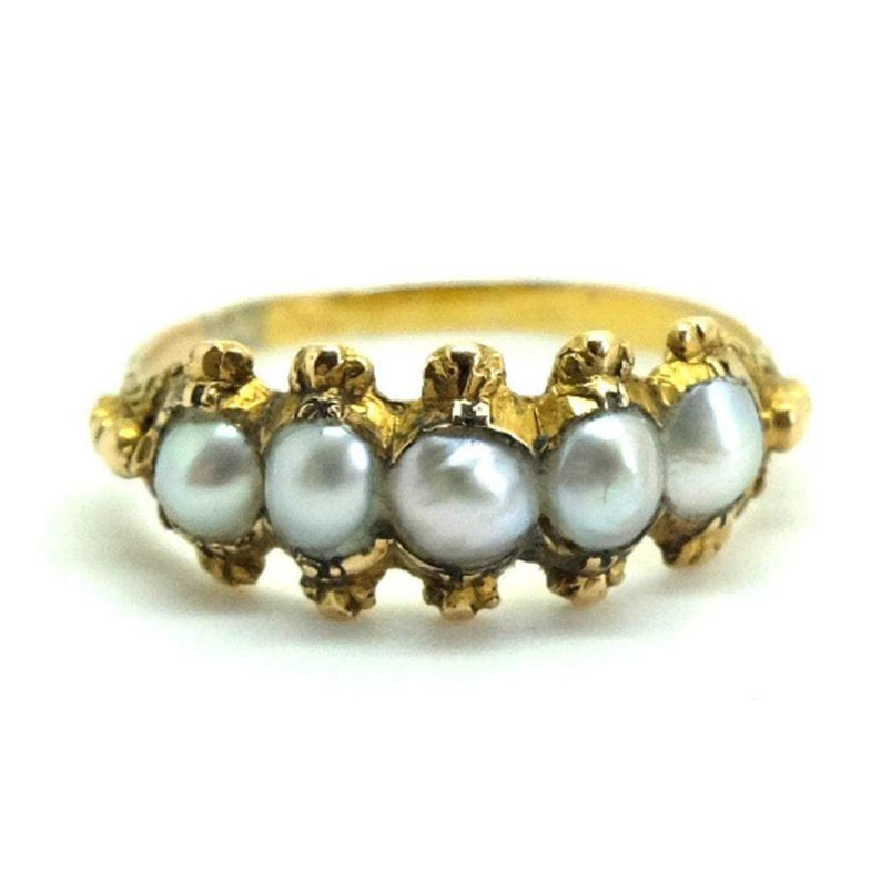 Five stone pearl ring